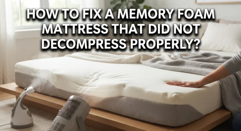 How To Fix A Memory Foam Mattress That Did Not Decompress Properly